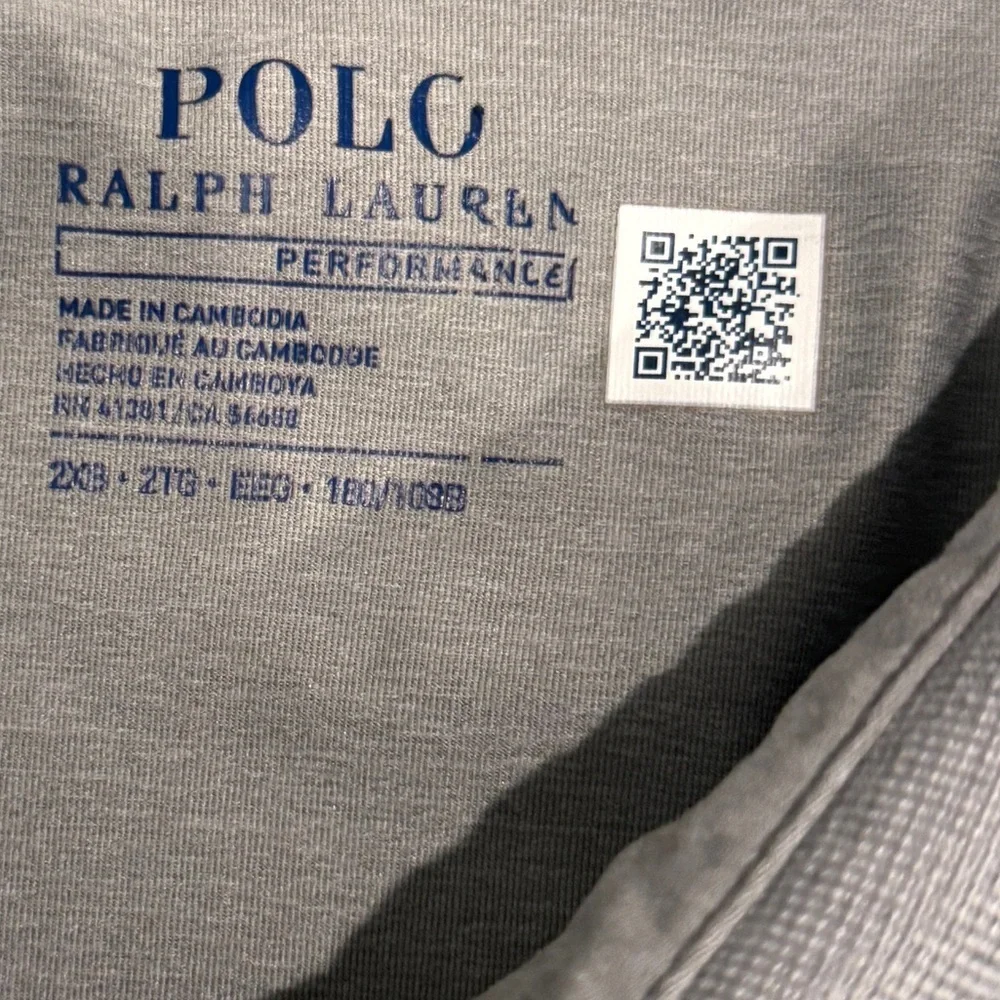 Ralph Lauren Performance Polo Shirt 2XB Gray Stretch Big & Tall